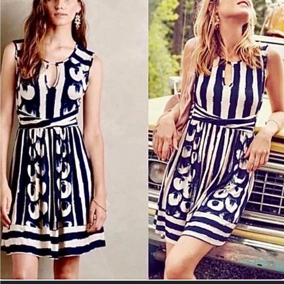 Maeve Sennebec Batik Print Fit and Flare Dress Size Medium - Picture 1 of 6